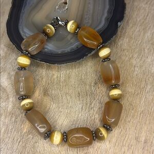 Yellow banded Agate Handcrafted Beaded Bracelet